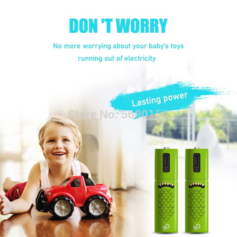 High capacity 1.2V 1000mAh AA Rechargeable Battery Ni-MH Battery with USB rechargeable lithium usb battery + USB cable