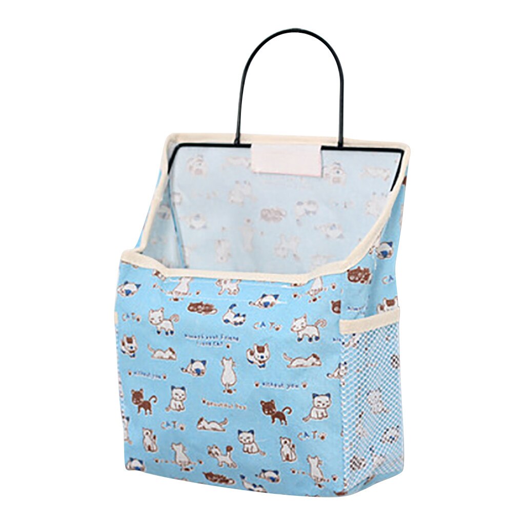 Wall Pouch Wardrobe Organizer Storage Bag Wall-Mounted Storage Bag Book Magazine Mobile Phone Holder Storage Bag With Hook: I