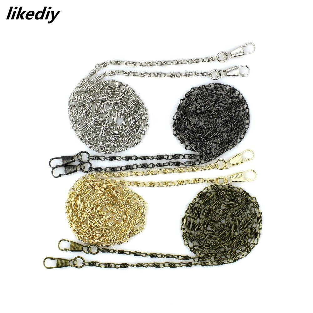 12 pcs/lot Antique bronze Golden Silver Gun black about 120 cm long metal chain for purses/bags DIY purse accessory 4 colors: Mix Color