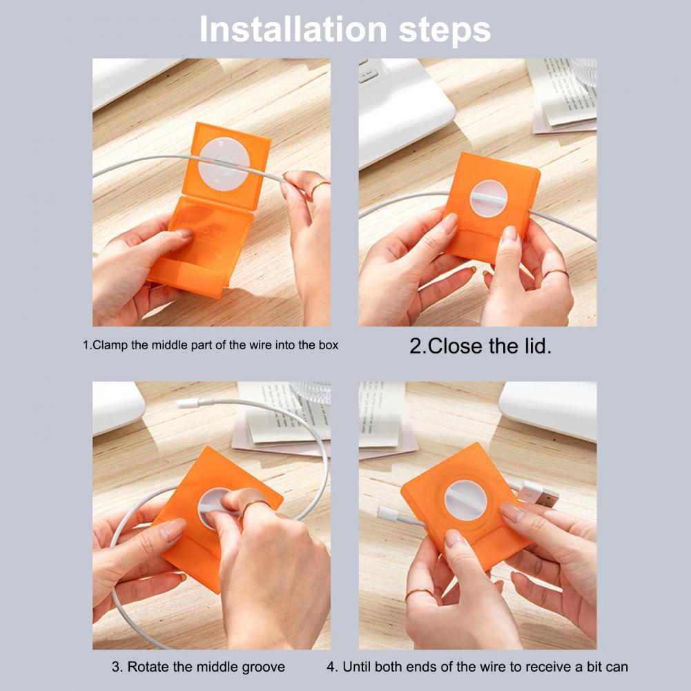 2Pcs Data Wire Winder Box Useful Retractable Cable Cord Organizer Practical Cord Cable Storage Box