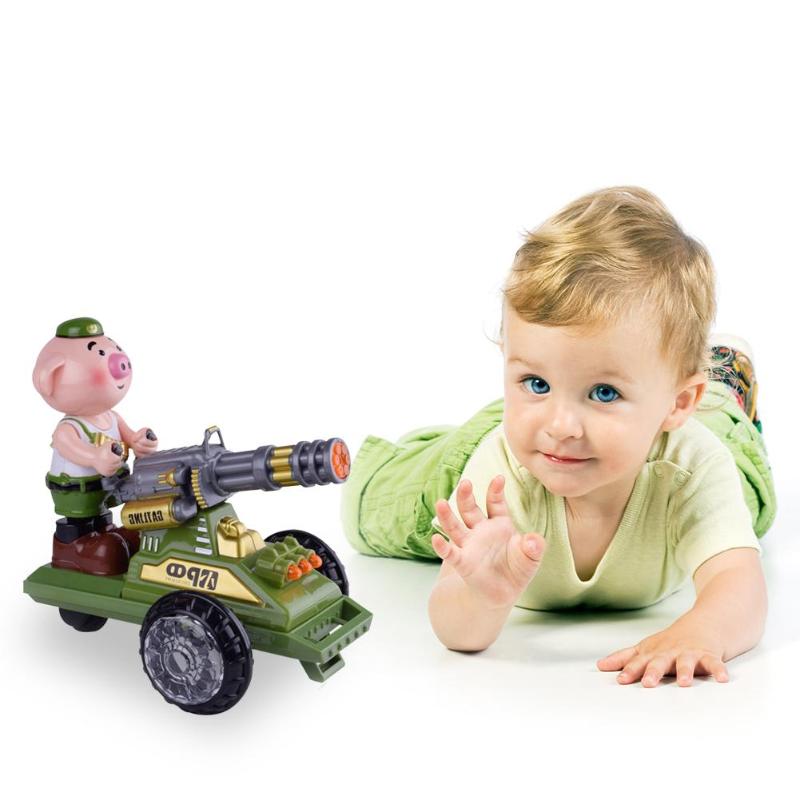 Cute Cartoon Pig Children Electric Toy Car with Light Music for Boys Girls