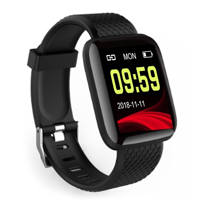 Smart klocka sport fitness armband aktivitetsmätare pulsmätare blodtryck för ios android män/kvinnor hälsoarmband: Svart