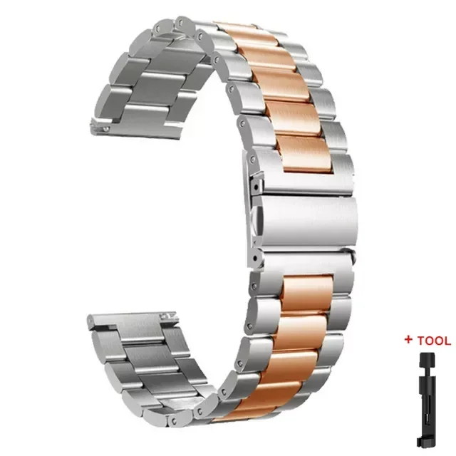 Roestvrij stalen band voor Redmi Watch 5 3 Actieve metalen vervangende armband voor Xiaomi Redmi 5 Lite 3 Lite horlogebandaccessoires: Bruin / 20mm