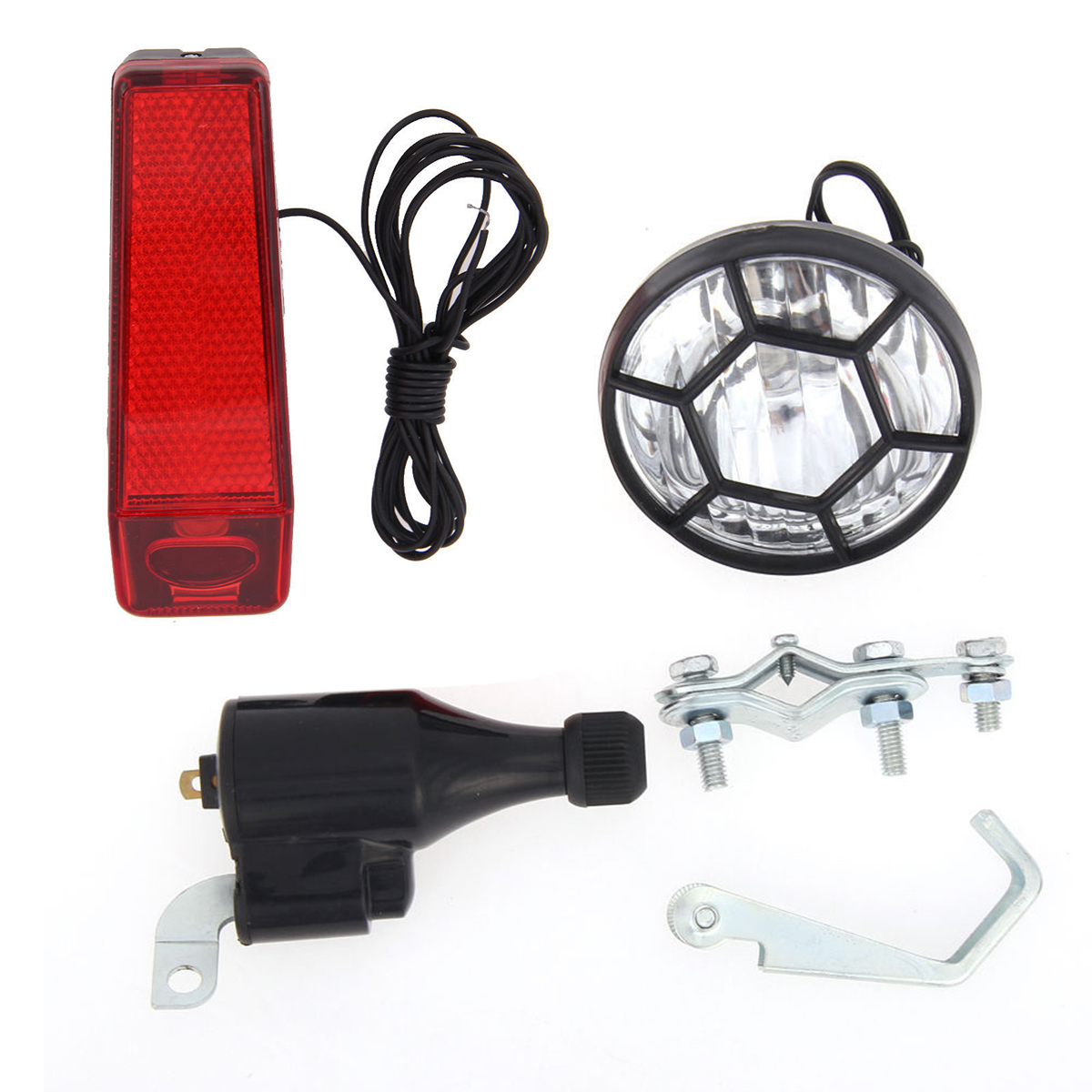 Bicycle Dynamo Lights Set Bike Cycle Safety No Batteries Needed Headlight Rear Bicycle Lights
