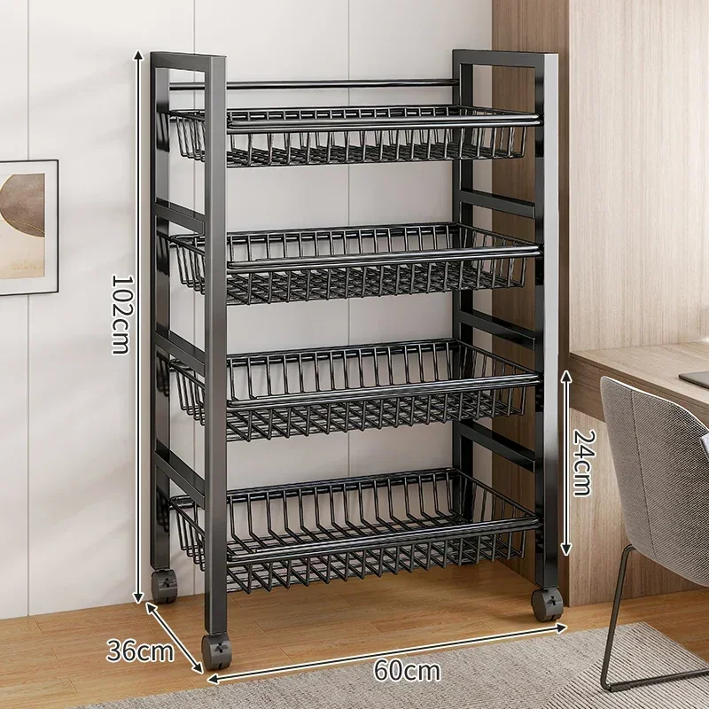Carro de cesta de verduras para cocina, estante de almacenamiento multifuncional, carrito rodante móvil para fruta, horno microondas, organizador de cocina: Turquesa