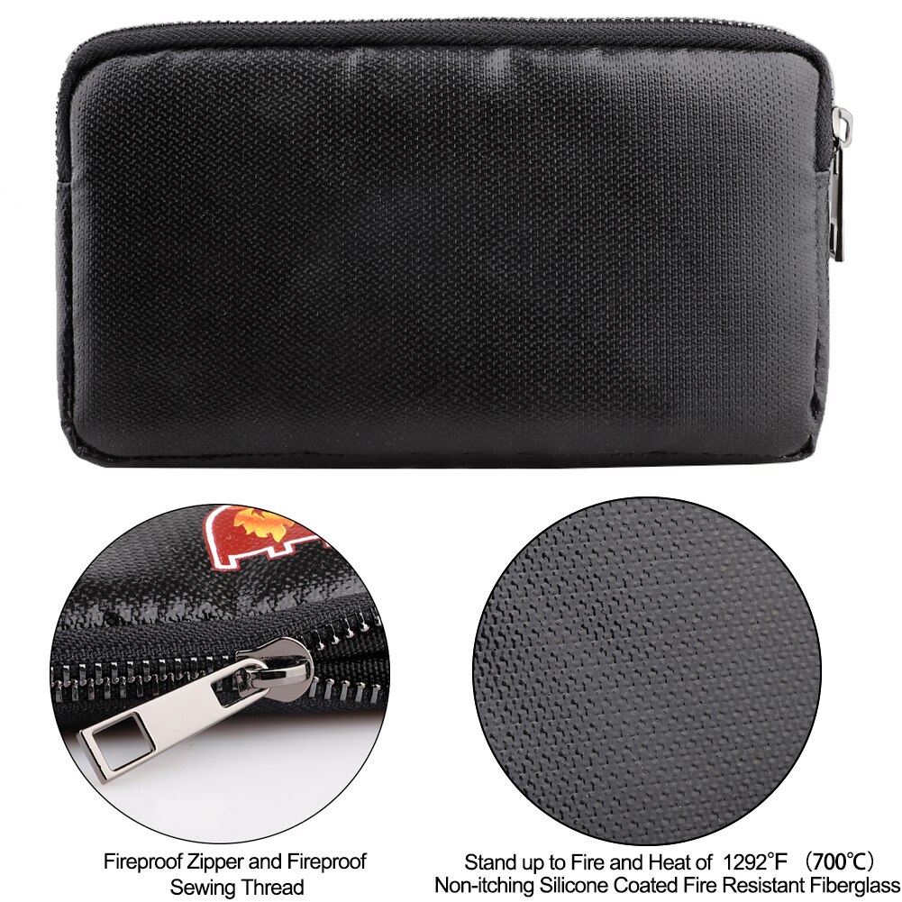 Portable Safe Organizer Fireproof Bag Water Resistant Carrying Box Zipper Closure Storage Bags for Electronic Products