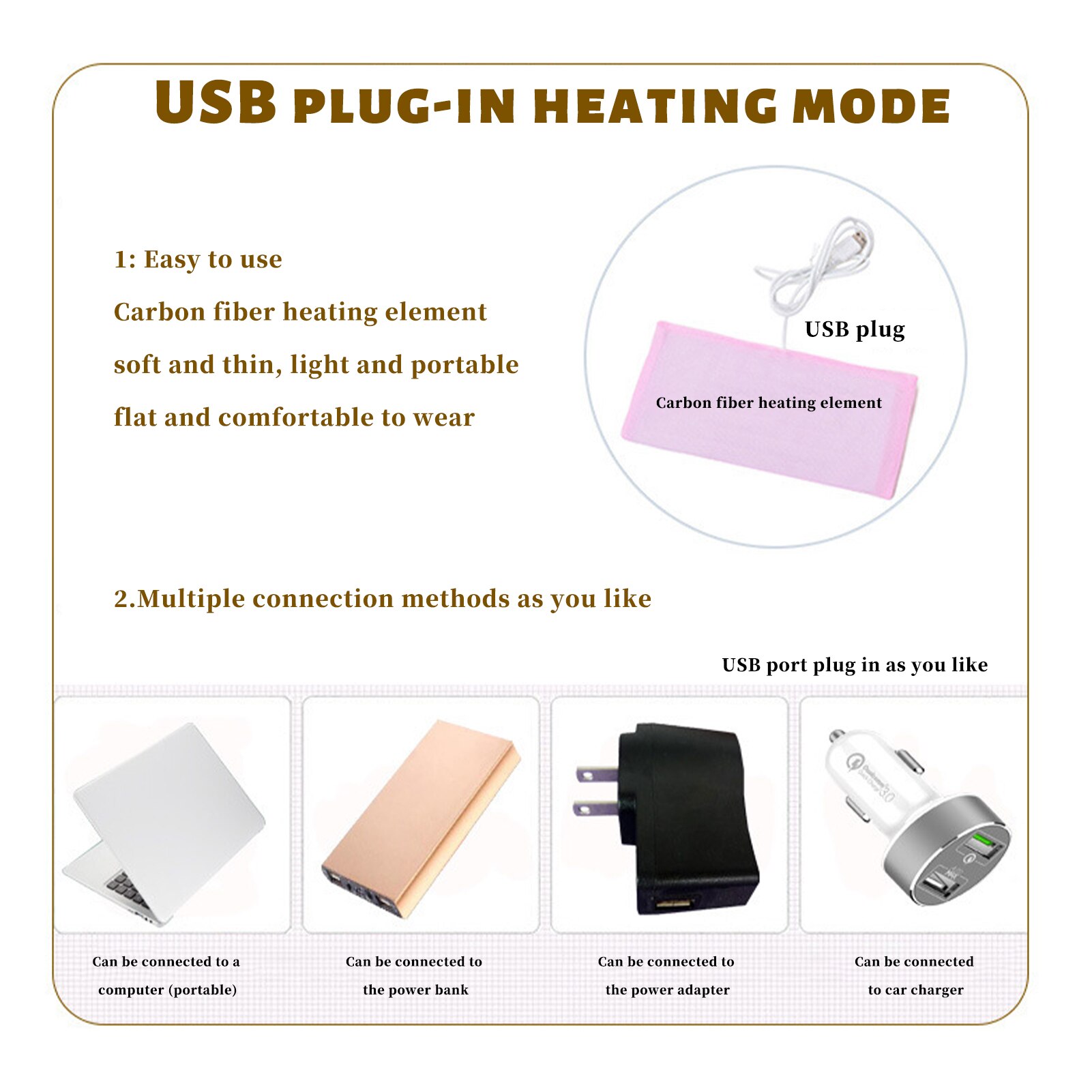 USB Electric Foot Warmer Built-in Heater Timer Function Power Saving Safe Start Warm Foot Cover Feet Heating Pad