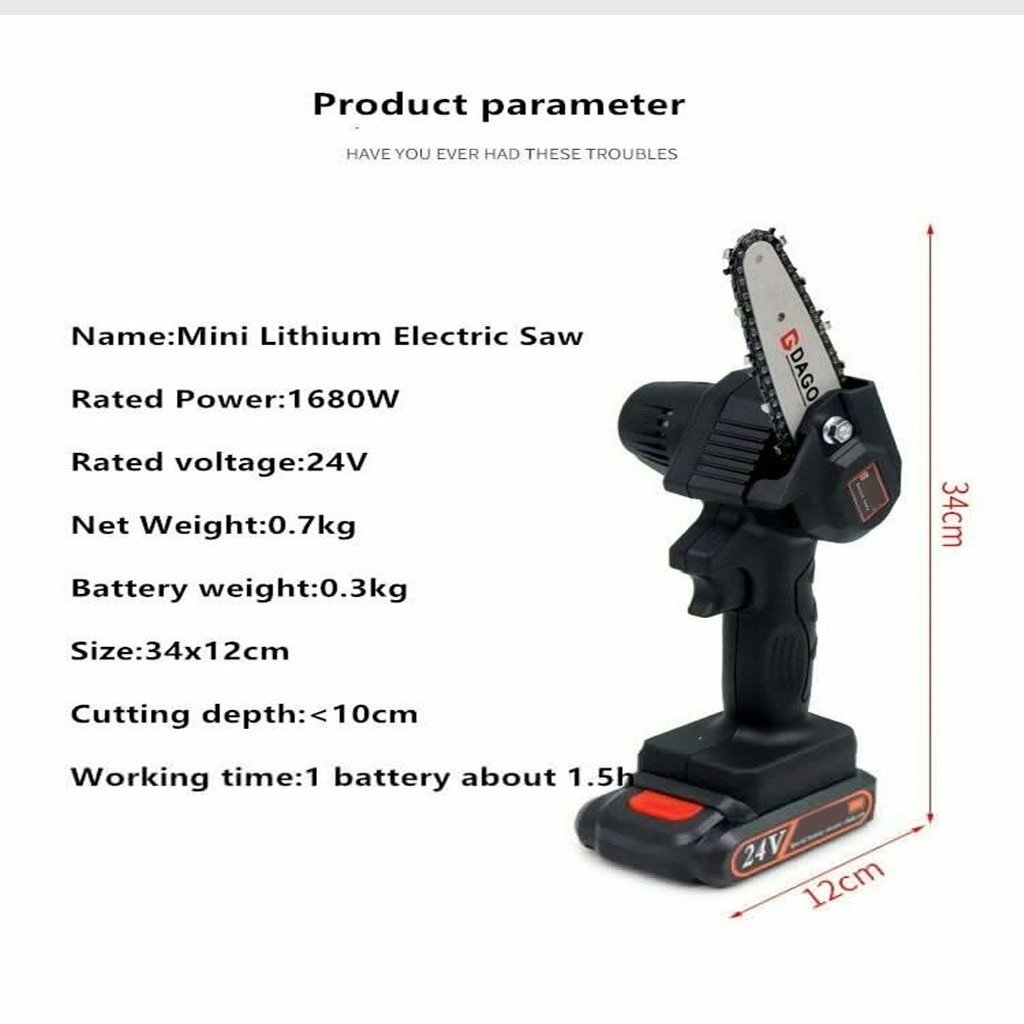 4 Inch The Mini Electric Chainsaw Ever Battery-powered Wood Cutter Rechargeable Best Price