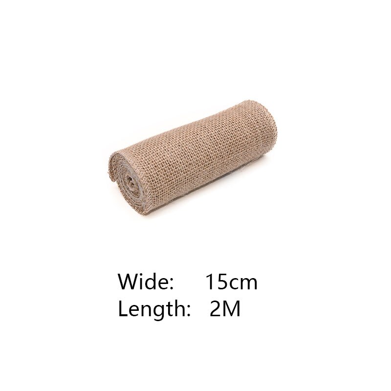 Säckväv band jute band 30cm naturligt vintage jute rep för att slå in rustikt dekorativt julband gör-det-själv heminredning: 15cm