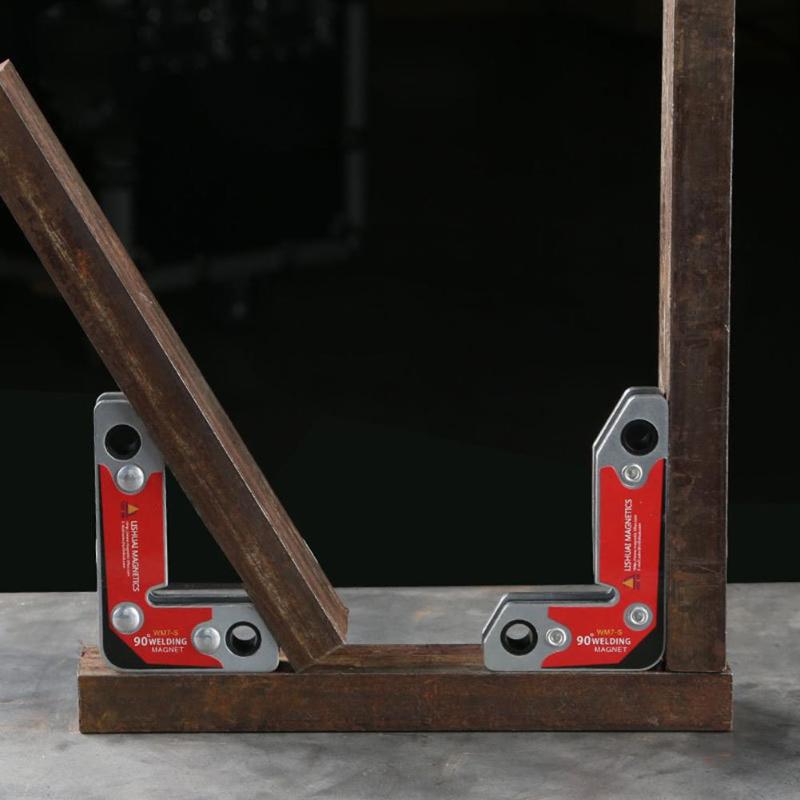 2pcs Adjustable Magnetic Neodymium Welding Positioner Locator Tools Right Angle Clamp Weld Fixture Welding Magnet Holder