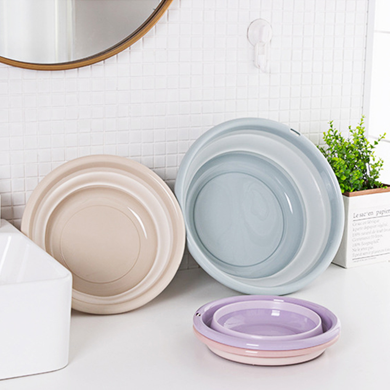 1PC Outdoor Folding Wash Basin Folding Bucket Container Portable Basin Collapsible Silicone Washbasin Bathroom Accessories #
