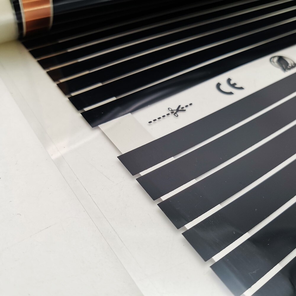 Elektrische Fußbodenheizung Film Infrarot Heizung Film 220V Elektrische Warmen Boden System 50CM Breite 220W/m2 heizung Folie Matte