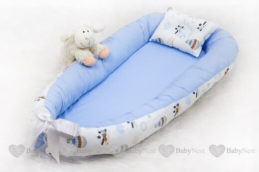 Babynest newborn baby nest bed portable crib travel bed baby nest baby lounge crib bumper pillow cushion: BabyNest Mavi Paraşüt