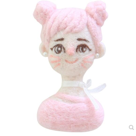 Human image brooch wool needlepoint kit wool felt needle felting keychain craft needlecraft DIY handmade