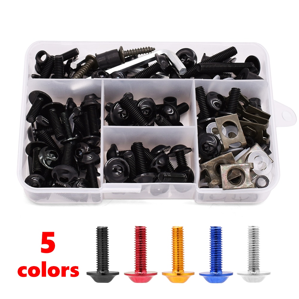 175Pcs Motorcycle Kuip Bouten Schroef Aluminium Carrosserie Schroef Moer Kit Voor Yamaha Tenere 700 Tenere MXT850 Niken Gt XTZ700 tenere