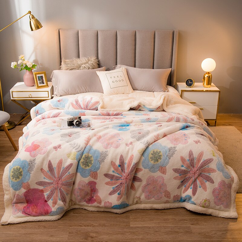 Super Warme Decke Luxus Dicke Decken Für Betten Vlies Decken und Wirft Winter Erwachsene Bett Abdeckung: Stil F / 150x200cm