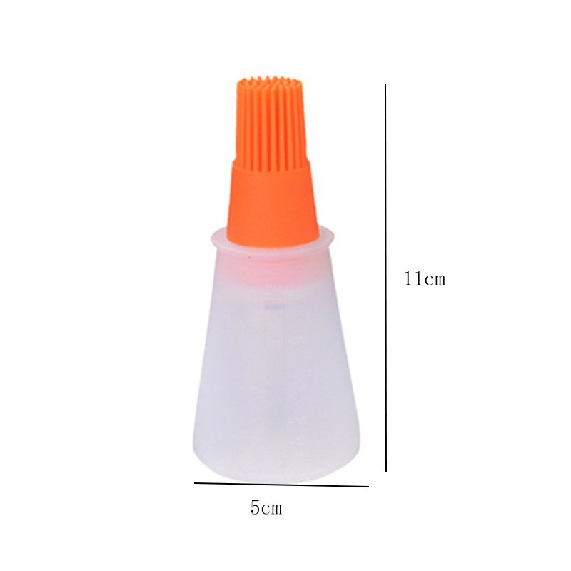 1Pc Colorful Silicone Oil Brush Baking Liquid Oil Pen Cake Butter Bread Pastry Brush BBQ Tools Safety Kitchen Basting Brush: 11.5x5cm orange