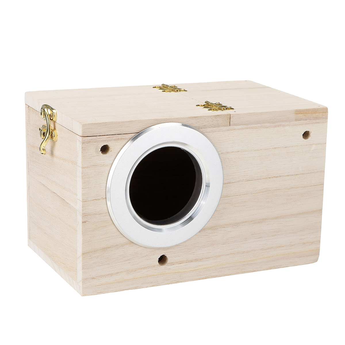 Bird Parrot Wooden Box Budgie Nest Wooden Box Breeding Boxes Aviary Bird House Nesting w/ Stick Window Security Garden Yard Home