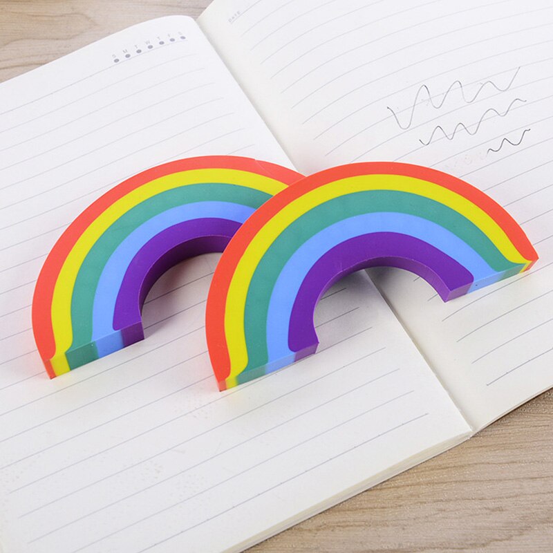 1 Pcs Kawaii Rainbow Rubber Eraser Lovely Pencil Erasers for Kids Novelty Item School Supplies Student