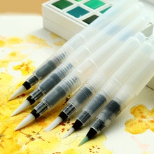 Bgln 3/6Pcs Paint Brush Set Large Capacity Water Brush Soft Flat/Point Watercolor Painting Brush For Drawing Art Suppies