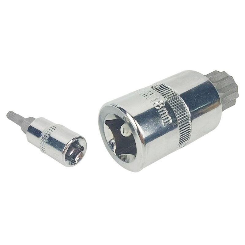 10 Pcs XZN 12 Point Triple Square Spline Bit Socket Set Tamper Proof with Case Automotive Tool Kit