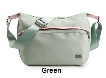 Piler femme décontracté Portable unique sac à bandoulière en Nylon dames Mini fermeture éclair sacs à bandoulière petit sac à rabat carré sacs à main de messager: green