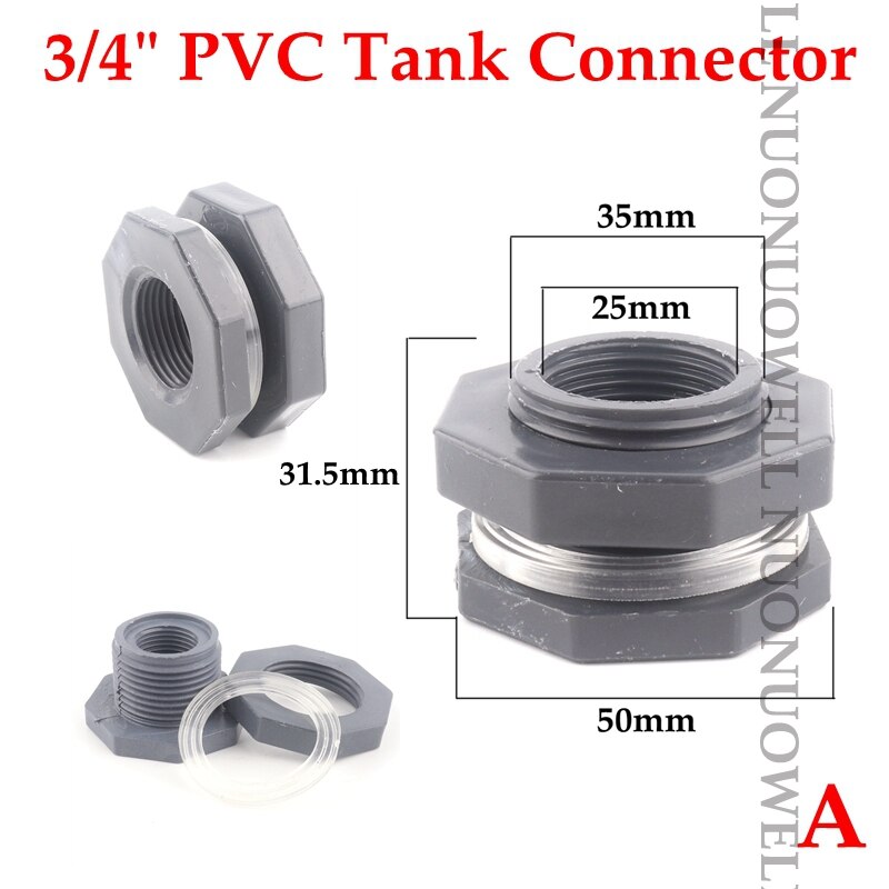 1pc pvc vattentank koppling fisk tank gänga kopplingar vattentank dräneringsrör tillbehör akvarie skarvar vattenrör kopplingar: 3 l 4in kontakt a