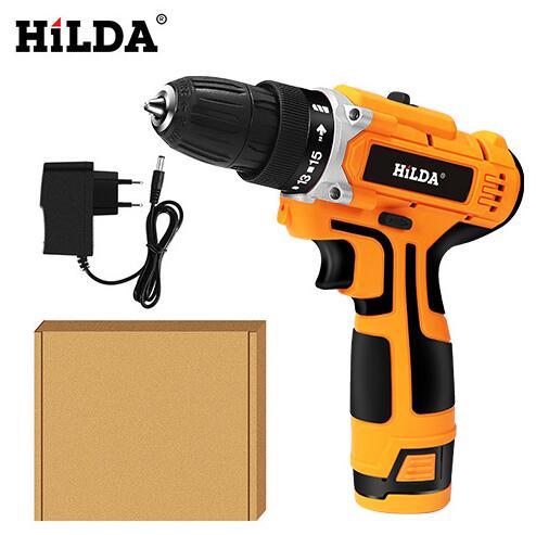 Destornillador eléctrico de 12V, Mini taladro eléctrico inalámbrico, batería de iones de litio, taladro eléctrico, herramientas eléctricas de dos velocidades: 12V Carton packing