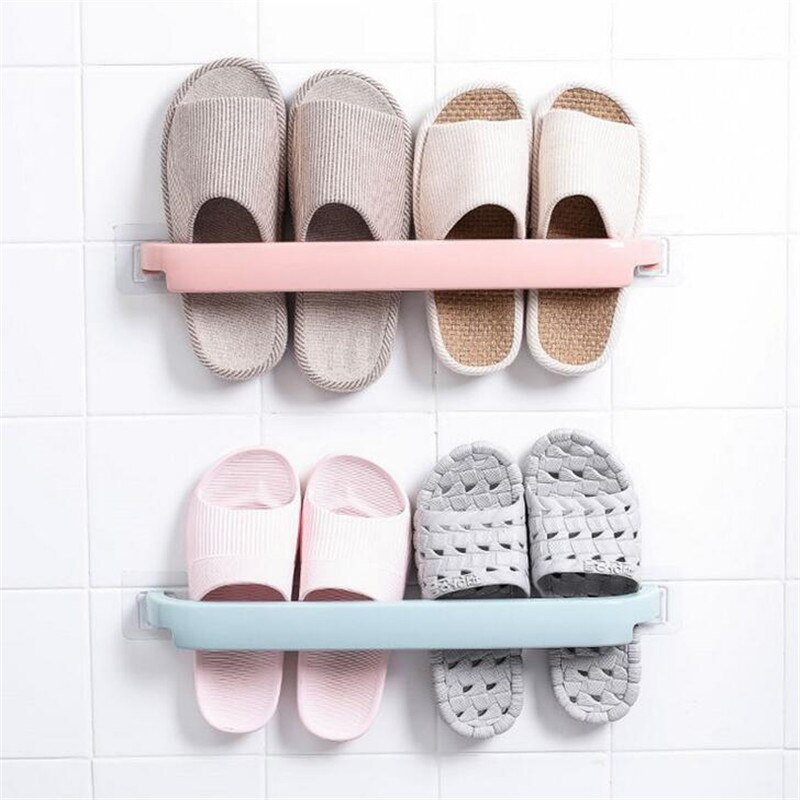 White Self Adhesive Wall Mounted Bathroom Towel Bar Shelf Rack Holder Toilet Hanging Hanger Nail-free Storage Racks
