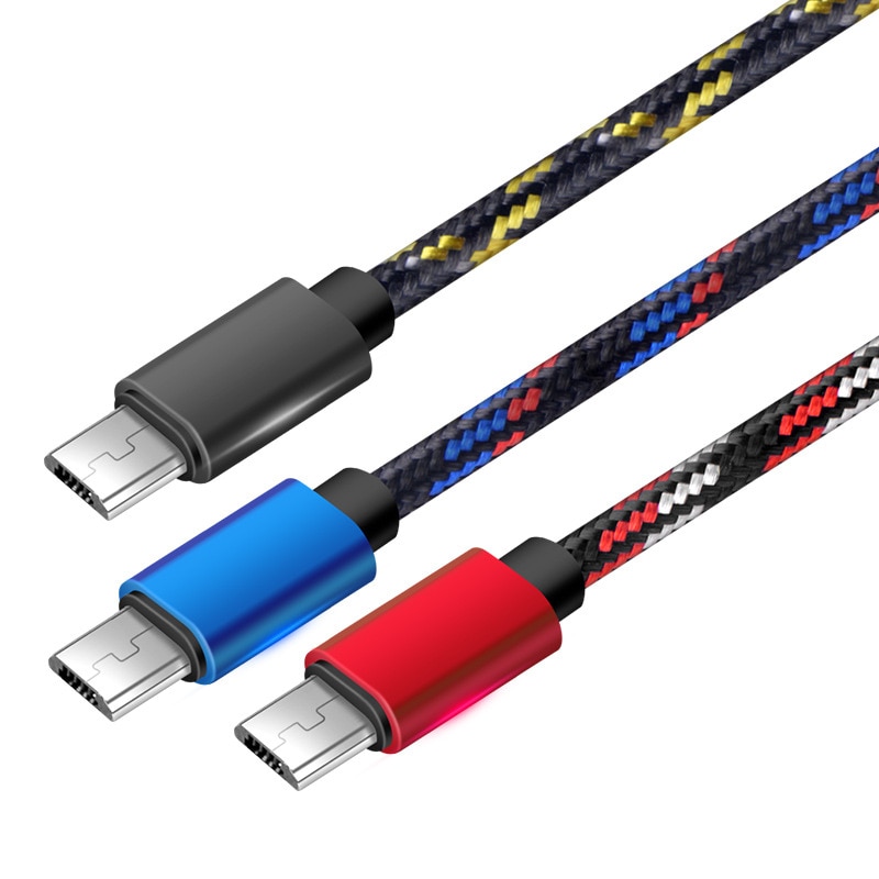 Android Data Cable Fast Charging Line Nylon Braided Aluminum 2A Charging Cable mini usb USB extension cable 1m