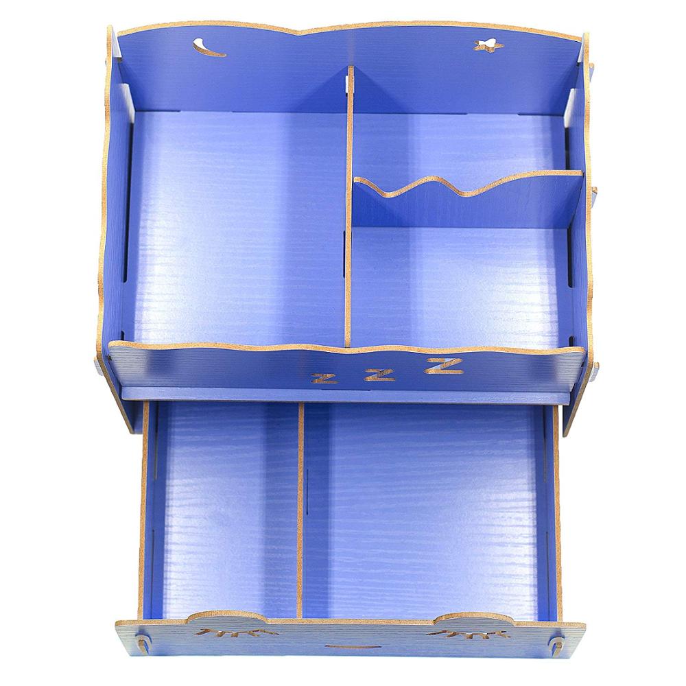 DIY Assembling Wooden Storage Box Pencil Holder Desktop Storage Container Artwork Folding Collection Pen Organizers