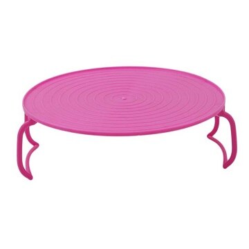 4 In 1 Plastic Microwave Plastic Stand Mini Desk Heating Food Tray Cooling Rack Multifunction Stacker A Lid Kitchen Plate Shelf: Red