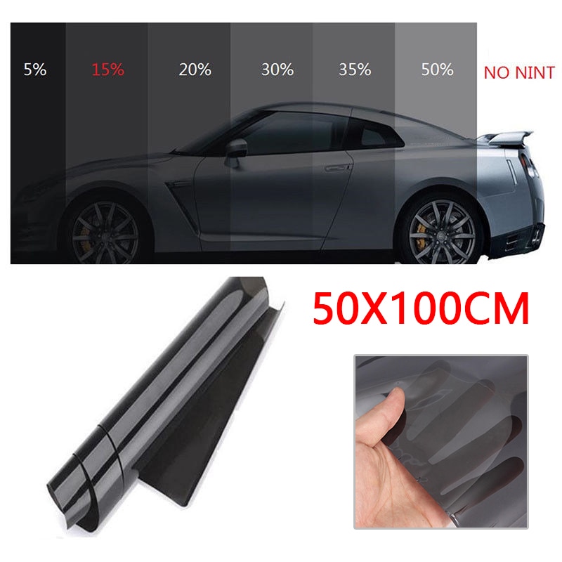 100*50 cm Universele Auto Dark Black Car Window Tint Film Glas VLT 15% Roll 1 PLY Auto auto Thuis Glas Window TINT Film