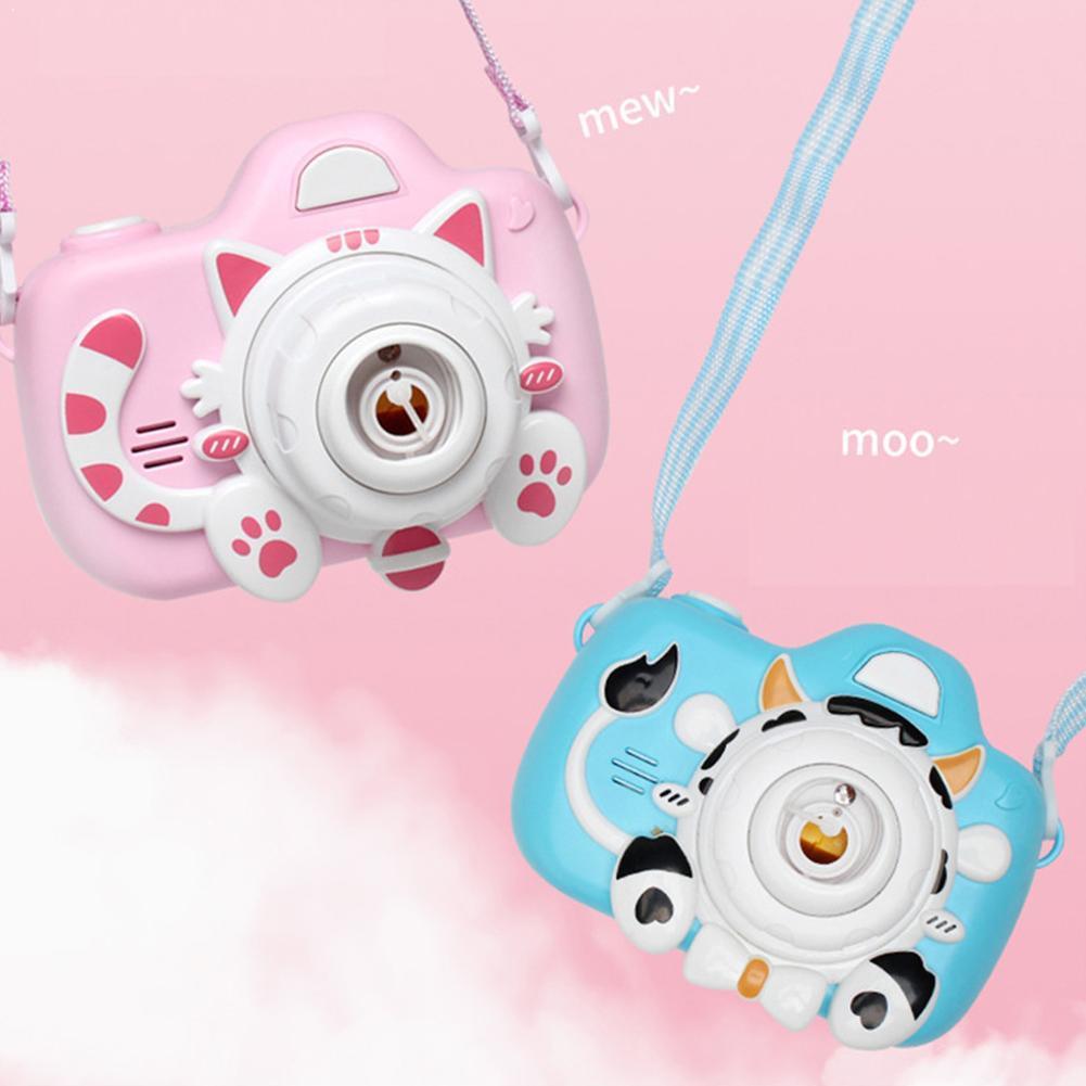 Musica Leggera elettrica Bambini Bolla Ventilatore Carino Gatto Mucca Giocattoli Della Bolla di Sapone per Bambini per Bambini Macchina Macchina della Bolla Macchina Fotografica Automatica F8F5