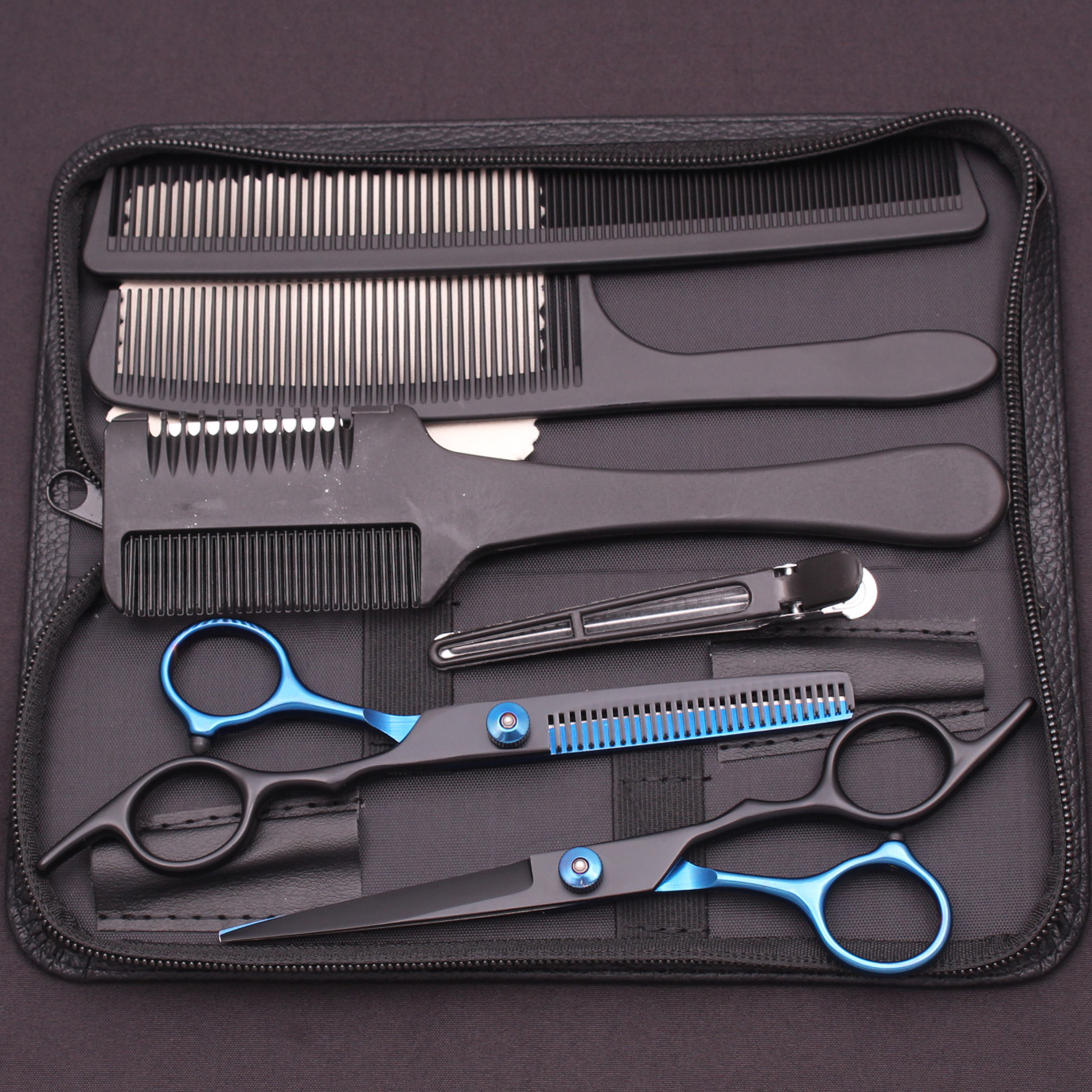 6.0 ''Haar Schaar Roestvrij Knippen Schaar Dunner Kappers Kapsel Kam Scheermessen Set Salon Kapper & Thuis C1001