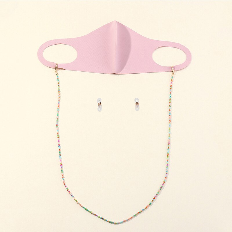 Handy & Convenient Safety Mask Rest Ear Holder Rope Beads Butterfly Rose Flower Neck Strap Mask Lanyard DIY Accessories 1PC: 1-only chains