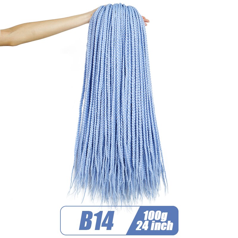 19 Color Crochet Hair Ombre Box Braids 24 Inch Zizi Braiding Hair Pre Stretched Kanekalon Synthetic Hair Extension For Braids: #144