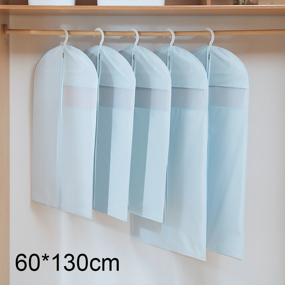 Vêtements housse anti-poussière translucide anti-poussière housse de protection manteau robe veste organisateur suspendu: Blue  L