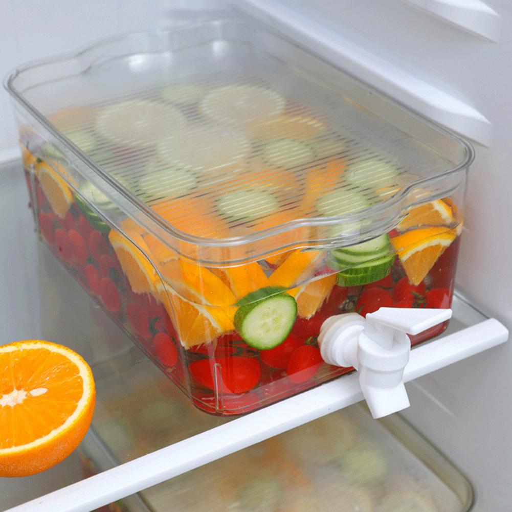 3.8L Beverage Container With Spigot &amp; Fruit Server Lid, Drink Dispenser, Lemon Juice Jug, Kitchen Drinkware Kettle Pot Bottle