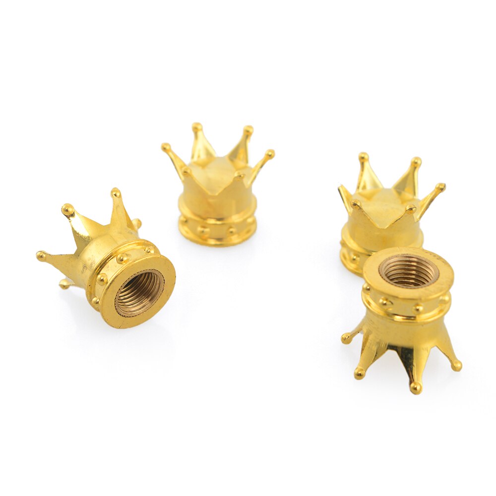 4 Stuks Aankomen Aluminium Kroon Auto Tire Ventieldopjes Tyre Air Dust Caps Truck Fiets Wiel Auto Ventiel cap