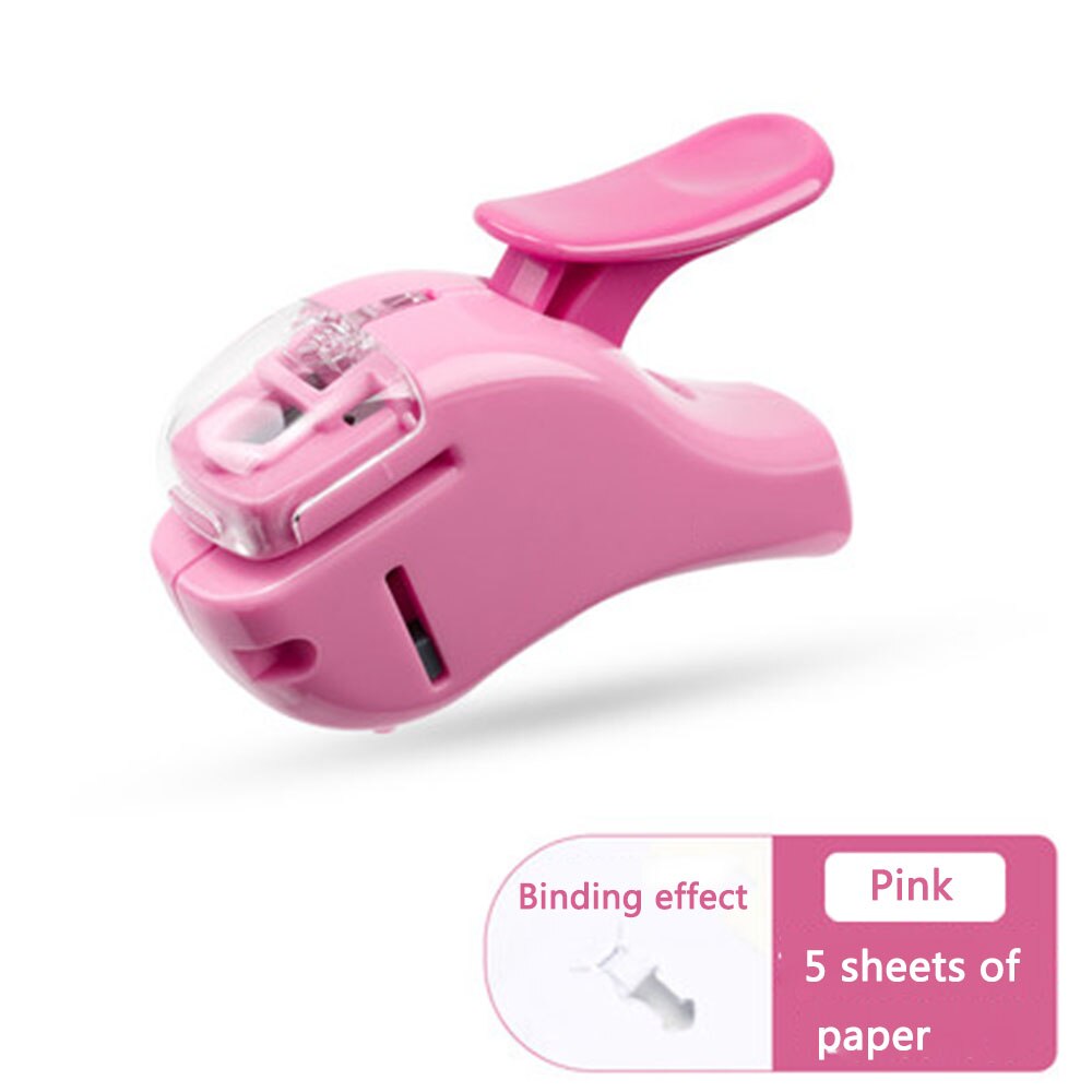 Hand-held Mini Safe Stapler without Staples Staple Free Stapleless 7 Sheets Capacity for Paper Binding Business School Office: B1