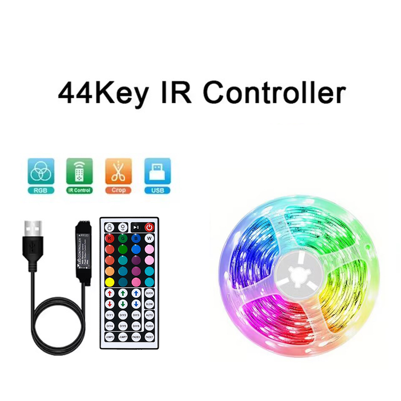 18 led-strimler med 5050 rgb-lys, usb, farveskiftende, fleksibel lampe med app-styring til rumdekoration, tv-baggrundsbelysning: Udsender farve 1 / 1m