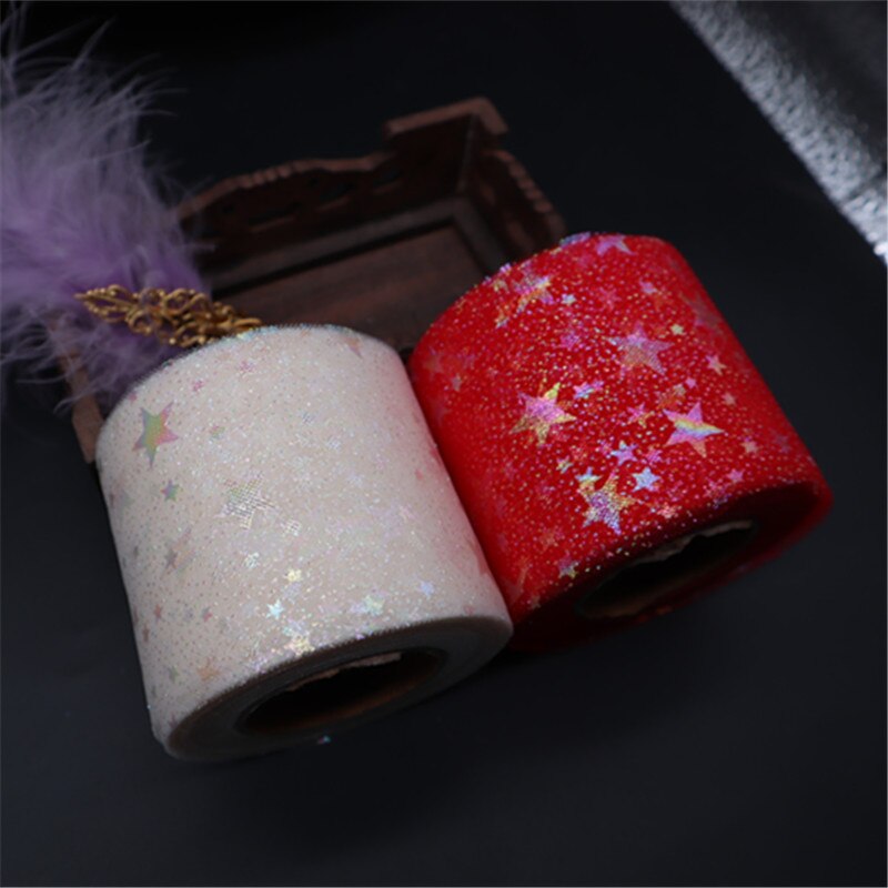 25 yard/rulle regnbue glitter tyl rulle pailletter krystal organza gennemsigtigt stof gør det selv håndværk tutu nederdel hjem bryllup dekoration