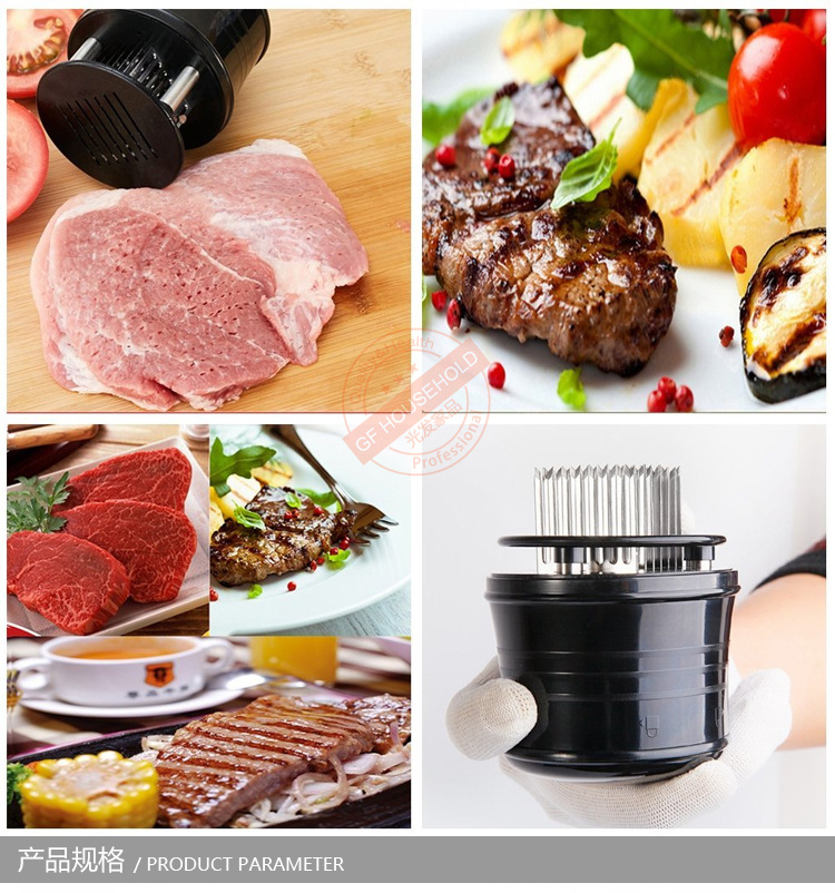 56 Stainless Steel Blades Meat Poultry Tenderizer Loose Meat Needle for Steak Beef Pork Fish Chicken