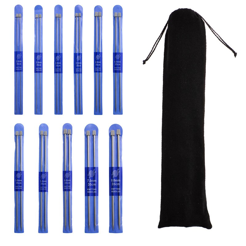 1Pair 35CM Multi Purpose Crochet Hook DIY Sewing Tools Stainless Steel Silver Sweater Weaving Needle Knitting Needles