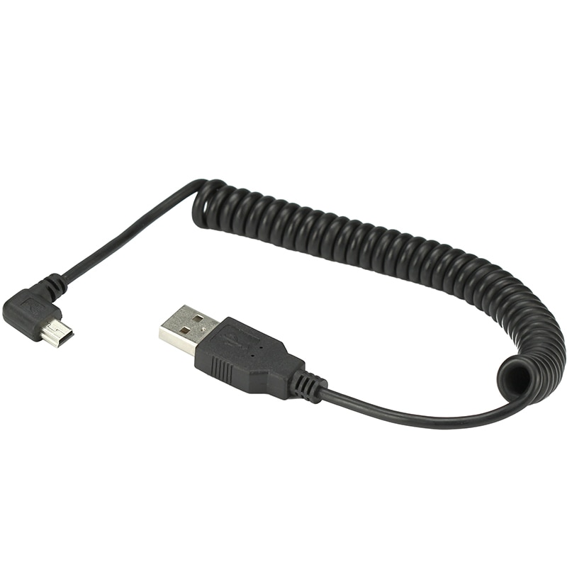 40 CM USB 2.0 Man MINI USB 2.0 Mannelijke 90 Graden Hoek Intrekbare Oplaadkabel