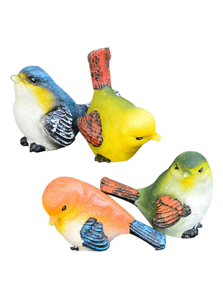 4 sztuk żywicy ptaki figurki mini ptaki ozdoba robić dekoracja robić przydomowego ogrodu