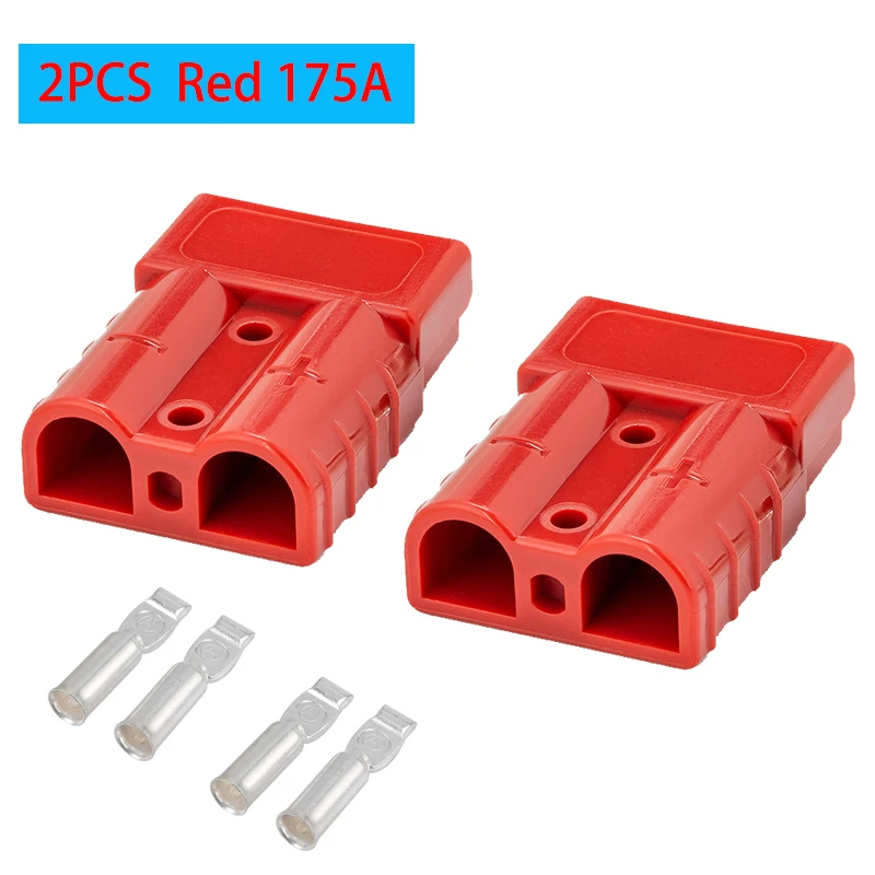 2 Stuks Voor Anderson 50A 120A 175A 350A 600V Plug Kabel Terminal Batterij Power Connector Kit Quick Plug batterij Opladen Connector: GRIJS