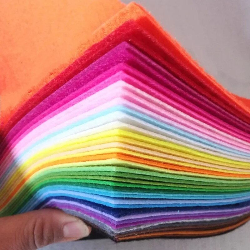 Tela de fieltro de costura no tejida para niños, paquete de tela de retales para álbum de recortes, manualidades de costura de muñecas, DIY, 40 piezas