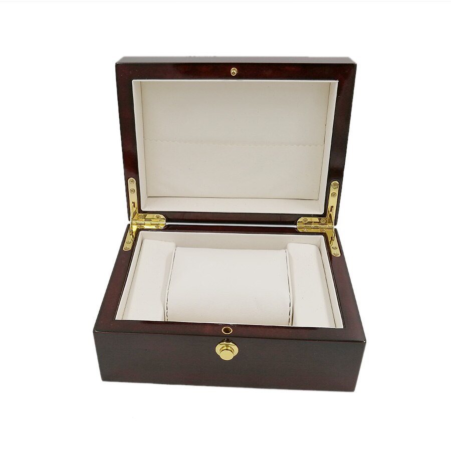Single Luxury Wood Watch Box Jewelry Storage Case Box Wine Red Paint Wrist Watch Box